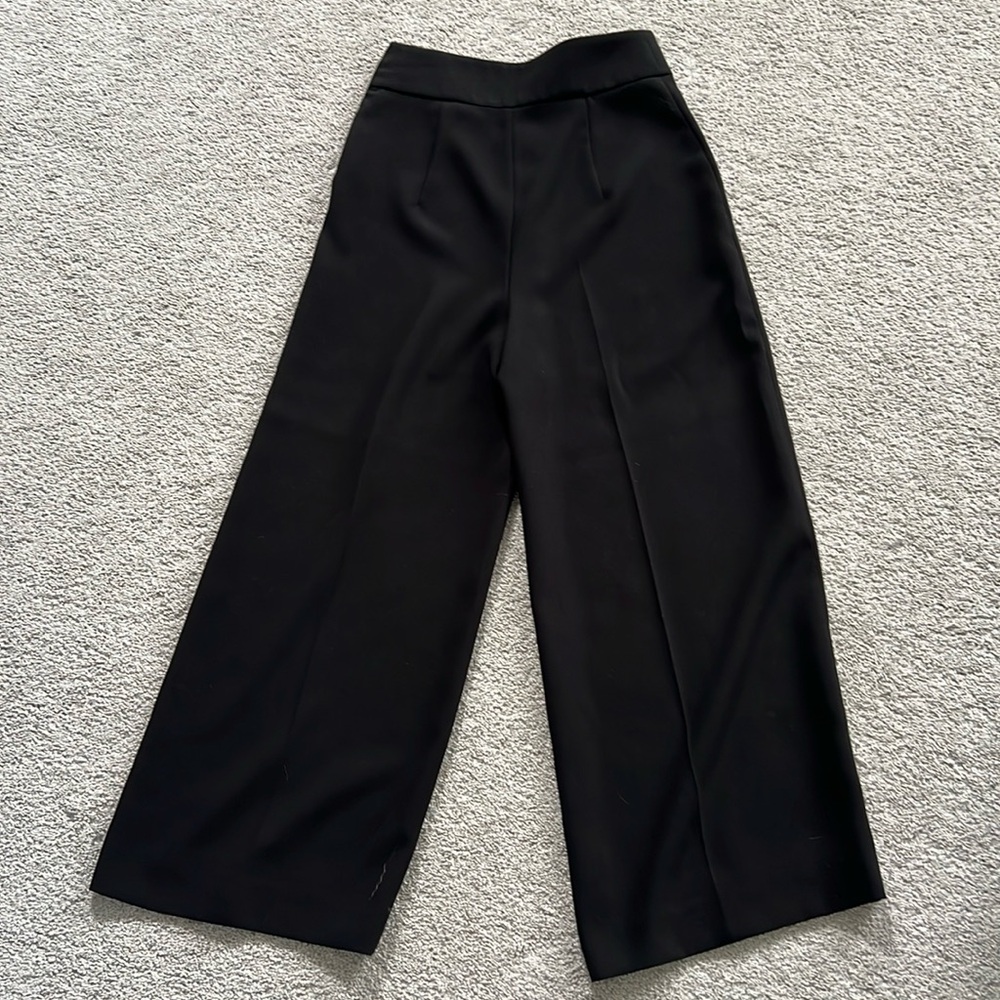 Zara Black High-waisted Wide leg Trousers